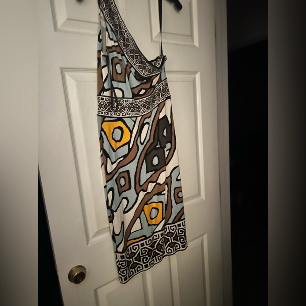 🆕DVF Societes One Shoulder 100% Silk Dress